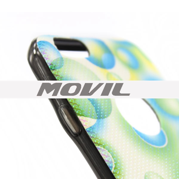 NP-2676 Impreso stick piel tpu funda pu cubierta trasera para apple iPhone 6-5